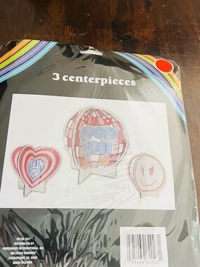 Lot of 4 packs Good Vibes Pink Party Centerpiece Set - 3 Pieces